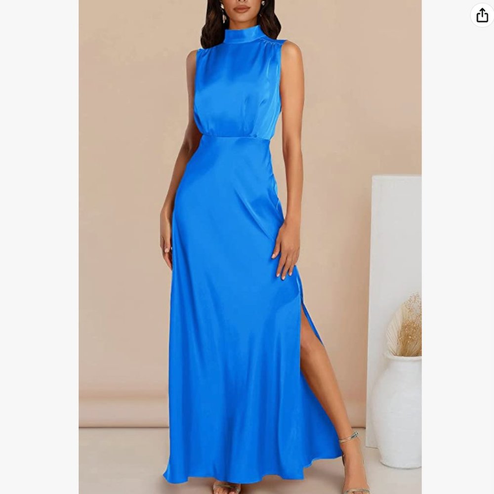 PRETTYGARDEN Long Formal Satin Dress